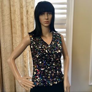 Sequined sweater tank